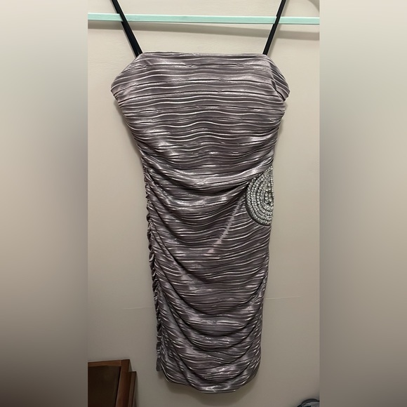 NEVER WORN - Strapless Dress - Silver with Rhinsetones - Picture 2 of 2